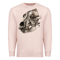 Pale Pink Wolf skull Premium Sweatshirt - RanaPortraitStore