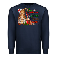 Navy gingerbread wishes and cocoa kisses Premium Sweatshirt - Zillion Design Studio