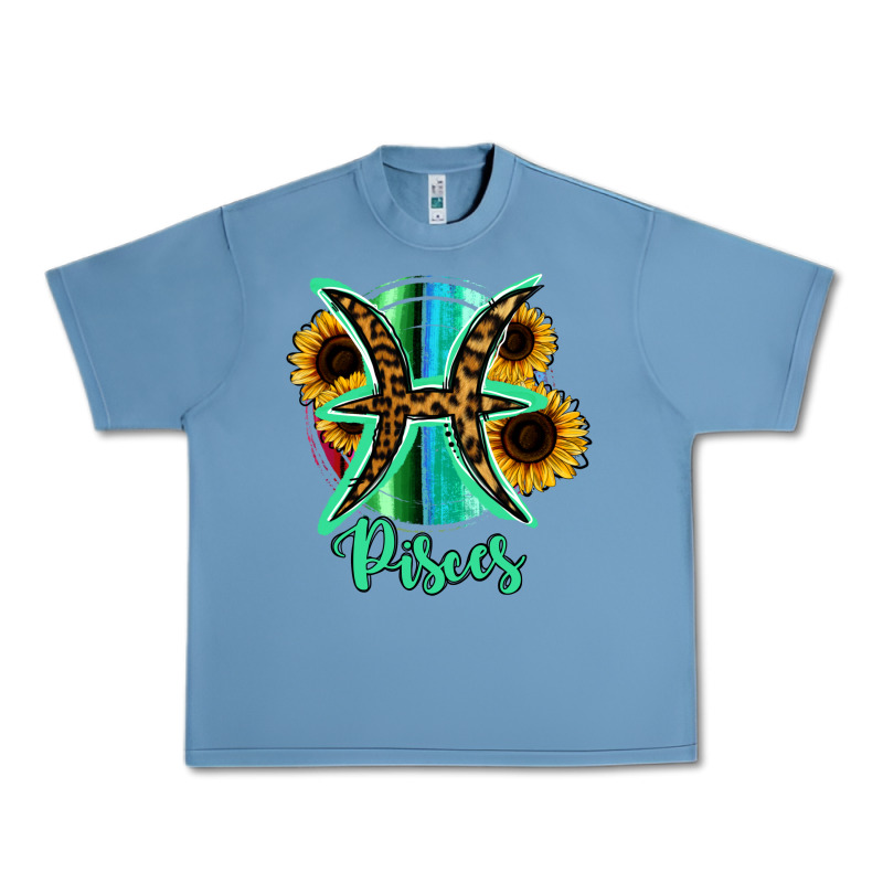 Pisces Zodiac Sign Sunflower Leopard Serape Urban Heavy Tee by RanaPortraitStore | Teevron