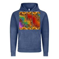 Vintage Denim pride sunflower  rainbow leopard Vintage Hoodie - AdoDesignShop