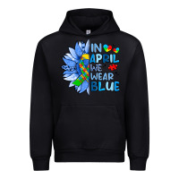 Black in april we wear blue sunflower Urban Hoodie - Artiststas
