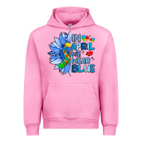 Fuchsia Pink in april we wear blue sunflower Urban Hoodie - Artiststas