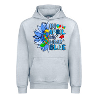 Heather Grey in april we wear blue sunflower Urban Hoodie - Artiststas
