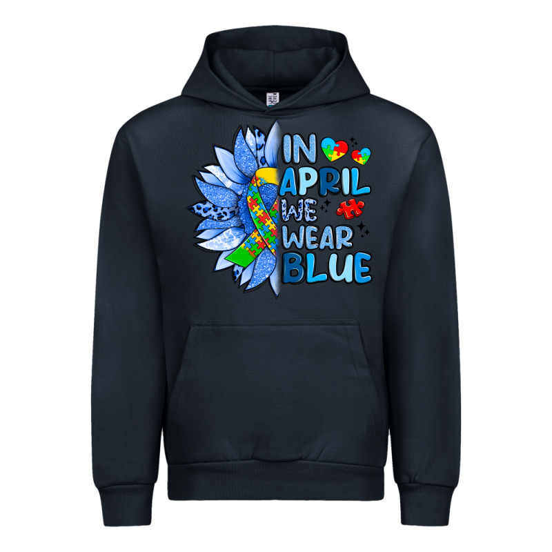 In April We Wear Blue Sunflower Urban Hoodie by Artiststas | Teevron