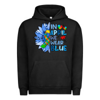 Pigment Black in april we wear blue sunflower Urban Hoodie - Artiststas
