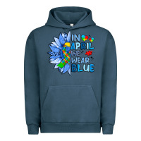 Pigment Midnight Navy in april we wear blue sunflower Urban Hoodie - Artiststas