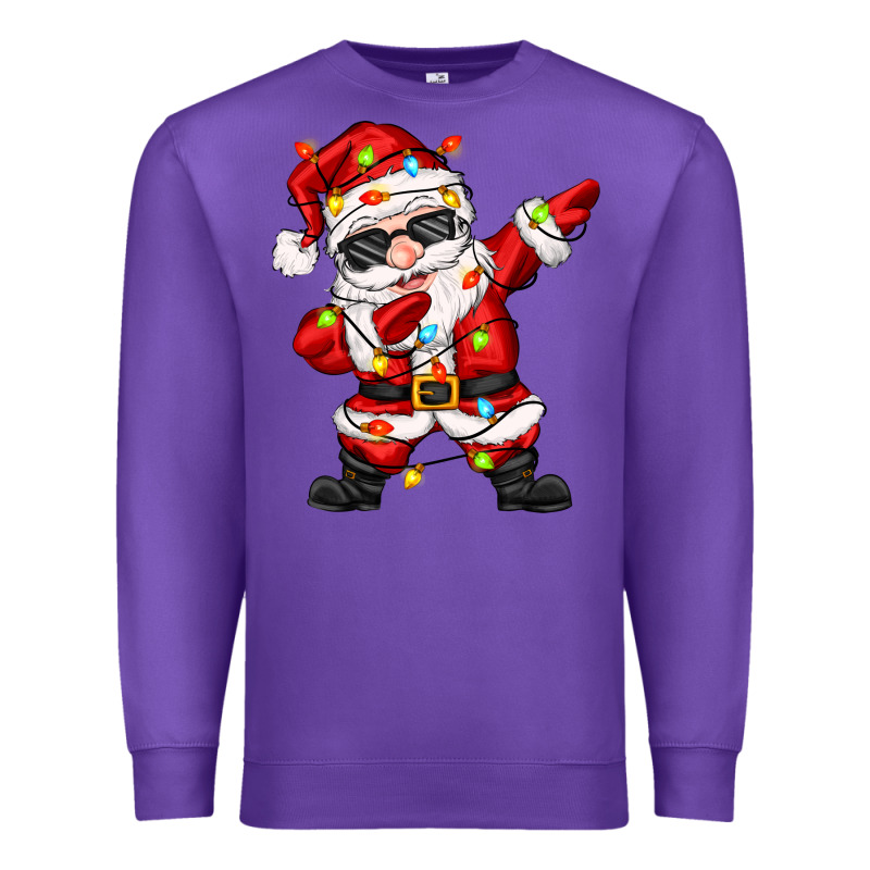 Dabbing Santa With Christmas Lights Premium Sweatshirt by Zillion Design Studio | Teevron