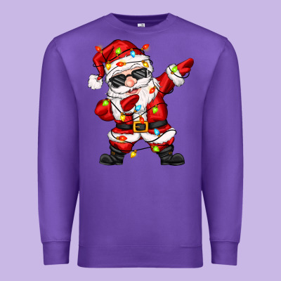 Dabbing Santa With Christmas Lights Premium Sweatshirt Designed By Zillion Design Studio
