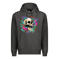 Charcoal Heather race skull Premium Hoodie - AdoDesignShop