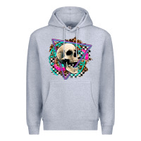 Heather Grey race skull Premium Hoodie - AdoDesignShop