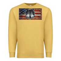 Antique Gold Wolf with american flag and leopard Premium Sweatshirt - RanaPortraitStore