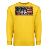 Lemon Wolf with american flag and leopard Premium Sweatshirt - RanaPortraitStore