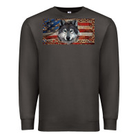 Smoke Wolf with american flag and leopard Premium Sweatshirt - RanaPortraitStore