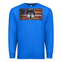 True Royal Wolf with american flag and leopard Premium Sweatshirt - RanaPortraitStore