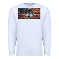 White Wolf with american flag and leopard Premium Sweatshirt - RanaPortraitStore