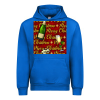 Cobalt merry christmas champagne seamless pattern Urban Hoodie - BundleAndBundleShop