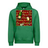 Emerald merry christmas champagne seamless pattern Urban Hoodie - BundleAndBundleShop