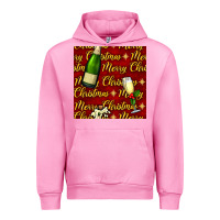 Merry Christmas Champagne Seamless Pattern Urban Hoodie | Teevron