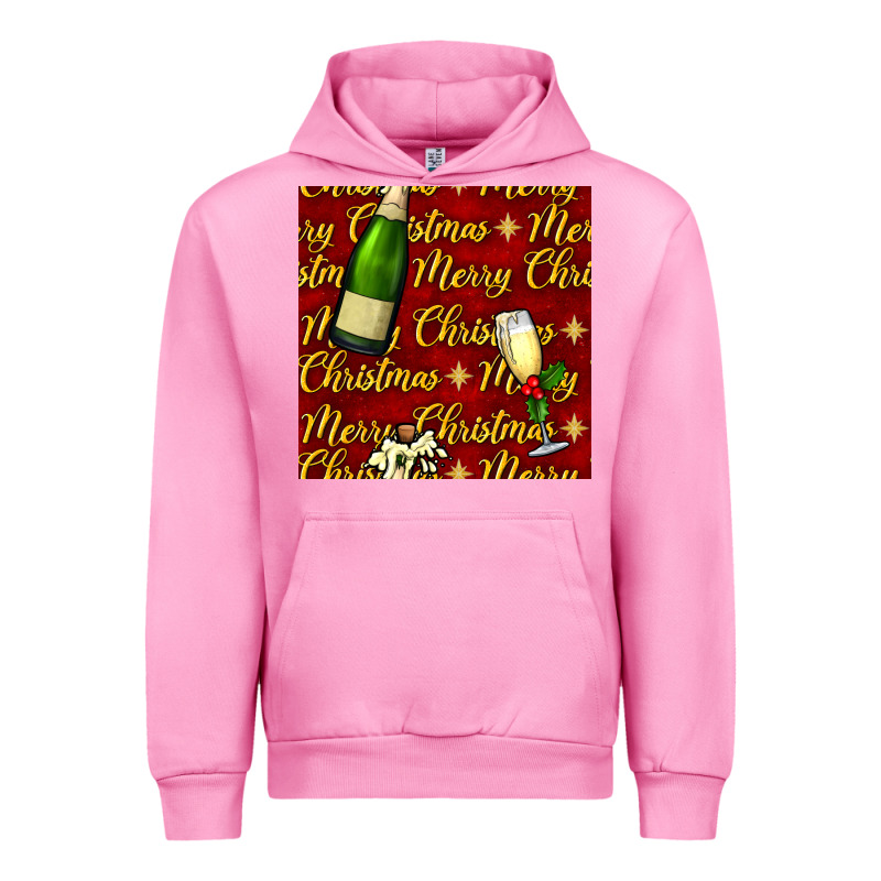 Merry Christmas Champagne Seamless Pattern Urban Hoodie by BundleAndBundleShop | Teevron