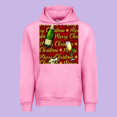 Merry Christmas Champagne Seamless Pattern Urban Hoodie Designed By Bundleandbundleshop