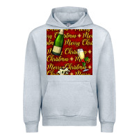 Heather Grey merry christmas champagne seamless pattern Urban Hoodie - BundleAndBundleShop