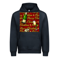 Navy merry christmas champagne seamless pattern Urban Hoodie - BundleAndBundleShop