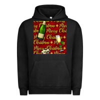 Pigment Black merry christmas champagne seamless pattern Urban Hoodie - BundleAndBundleShop