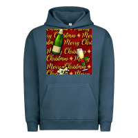 Pigment Midnight Navy merry christmas champagne seamless pattern Urban Hoodie - BundleAndBundleShop