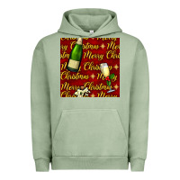 Pigment Oil Green merry christmas champagne seamless pattern Urban Hoodie - BundleAndBundleShop