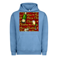 Pigment Pebble Blue merry christmas champagne seamless pattern Urban Hoodie - BundleAndBundleShop