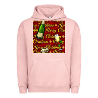 Pigment Salmon merry christmas champagne seamless pattern Urban Hoodie - BundleAndBundleShop