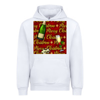 White merry christmas champagne seamless pattern Urban Hoodie - BundleAndBundleShop