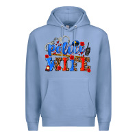 Colony Blue police wife Premium Hoodie - AdoDesignShop