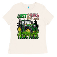 Bone just a girl who loves tractors Ladies Tee - BarkalooDesign