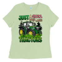 Matcha just a girl who loves tractors Ladies Tee - BarkalooDesign