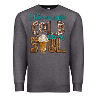Charcoal Heather i like my coffee cold like my soul Premium Sweatshirt - texasbilliewilder