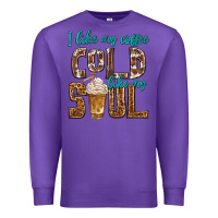 Purple i like my coffee cold like my soul Premium Sweatshirt - texasbilliewilder