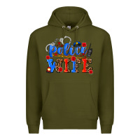 Army Green police wife Premium Hoodie - AdoDesignShop