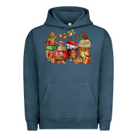 Pigment Midnight Navy christmas cookie coffee cups Urban Hoodie - AdoDesignShop