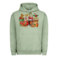 Pigment Oil Green christmas cookie coffee cups Urban Hoodie - AdoDesignShop