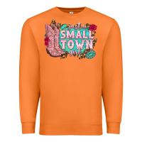 Carrot just a small town girl cowgirl boots Premium Sweatshirt - texasbilliewilder