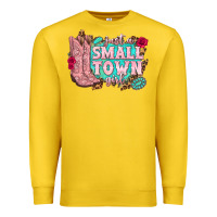 Lemon just a small town girl cowgirl boots Premium Sweatshirt - texasbilliewilder