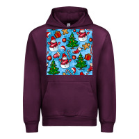 Mauve Wine christmas trees and snow seamless pattern Urban Hoodie - BundleAndBundleShop
