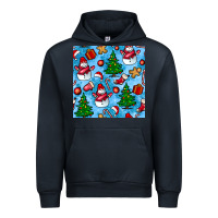 Navy christmas trees and snow seamless pattern Urban Hoodie - BundleAndBundleShop