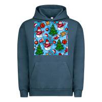 Pigment Midnight Navy christmas trees and snow seamless pattern Urban Hoodie - BundleAndBundleShop