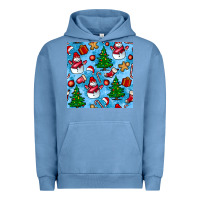 Pigment Pebble Blue christmas trees and snow seamless pattern Urban Hoodie - BundleAndBundleShop