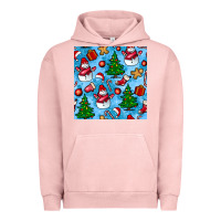Pigment Salmon christmas trees and snow seamless pattern Urban Hoodie - BundleAndBundleShop