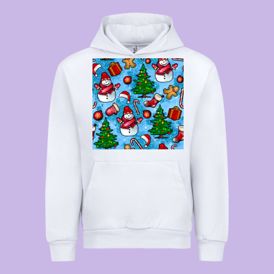 Christmas Trees And Snow Seamless Pattern Urban Hoodie Designed By Bundleandbundleshop
