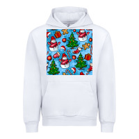 White christmas trees and snow seamless pattern Urban Hoodie - BundleAndBundleShop