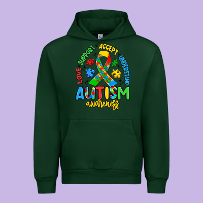 Love Support Accept Understand Autism Awareness Urban Hoodie Designed By Artiststas